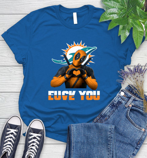 NHL Miami Dolphins Deadpool Love You Fuck You Football Sports Women's T-Shirt 12