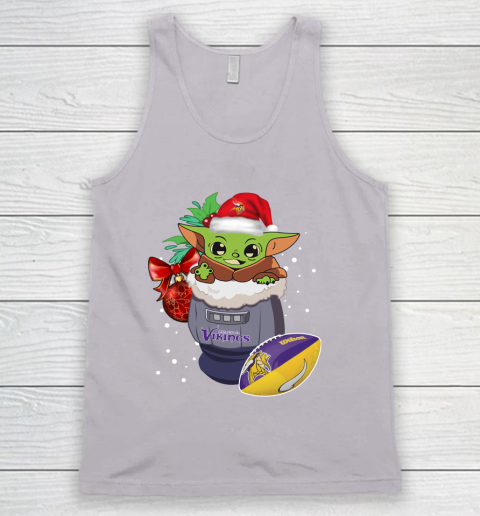 Minnesota Vikings Christmas Baby Yoda Star Wars Funny Happy NFL Tank Top 4