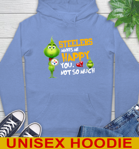 NFL Pittsburgh Steelers Makes Me Happy You Not So Much Grinch Football Sports Hoodie 11