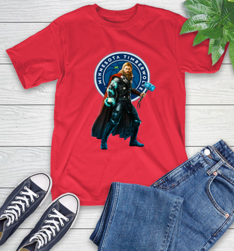 NBA Thor Avengers Endgame Basketball Minnesota Timberwolves T-Shirt 10