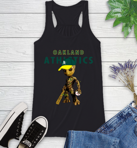 MLB Oakland Athletics Groot Guardians Of The Galaxy Baseball Racerback Tank 2
