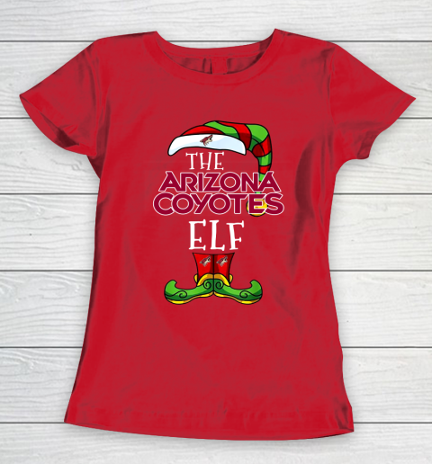 Arizona Coyotes Christmas ELF Funny NHL Women's T-Shirt 9