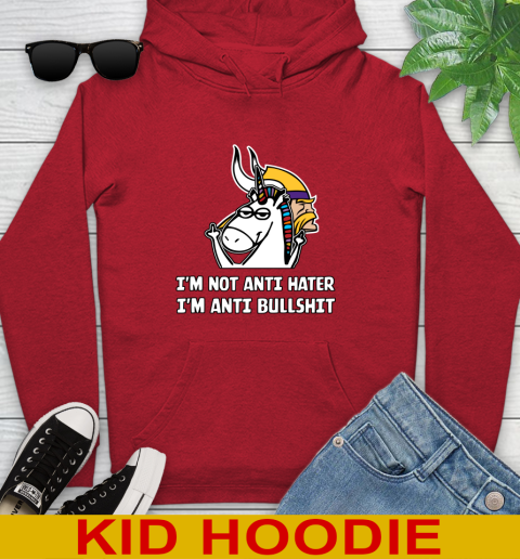 Minnesota Vikings NFL Football Unicorn I'm Not Anti Hater I'm Anti Bullshit Youth Hoodie 11