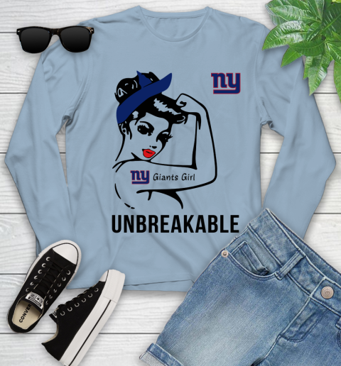 NFL New York Giants Girl Unbreakable Football Sports Youth Long Sleeve 6
