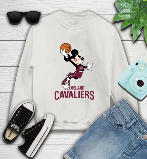 NBA Basketball Cleveland Cavaliers Cheerful Mickey Mouse Shirt Sweatshirt 12