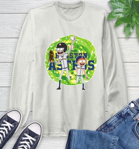 MLB Houston Astros Rick And Morty Commissioner's Trophy Baseball Sports Long Sleeve T-Shirt 12