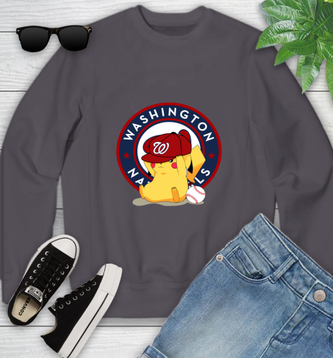 MLB Pikachu Baseball Sports Washington Nationals Youth Sweatshirt 6