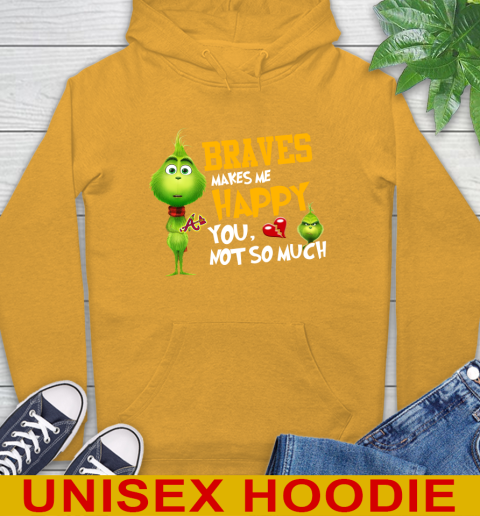 MLB Atlanta Braves Makes Me Happy You Not So Much Grinch Baseball Sports Hoodie 2