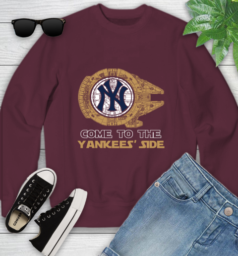 MLB Come To The New York Yankees Sox Side Star Wars Baseball Sports Youth Sweatshirt 4