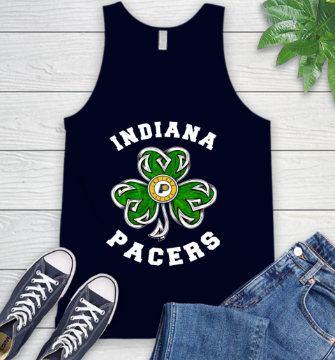 NBA Indiana Pacers Three Leaf Clover St Patrick's Day Basketball Sports Tank Top 2