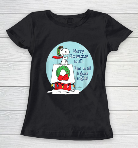 Peanuts Snoopy Merry Christmas and to all Good Night Women's T-Shirt
