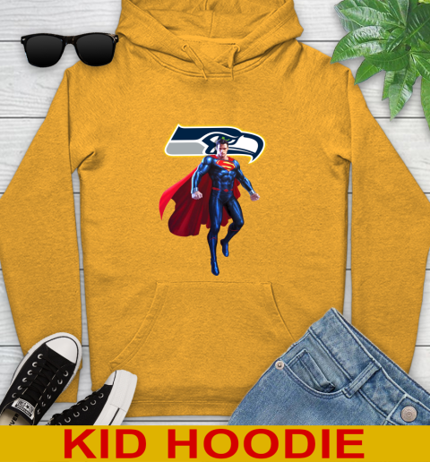 NFL Superman DC Sports Football Seattle Seahawks Youth Hoodie