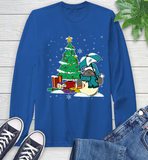 Miami Dolphins NFL Football Cute Tonari No Totoro Christmas Sports Long Sleeve T-Shirt 10