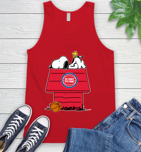 Detroit Pistons NBA Basketball Snoopy Woodstock The Peanuts Movie Tank Top 6