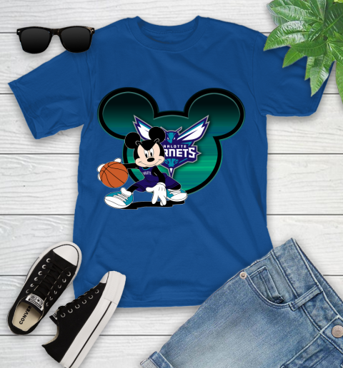 NBA Charlotte Hornets Mickey Mouse Disney Basketball Youth T-Shirt 9