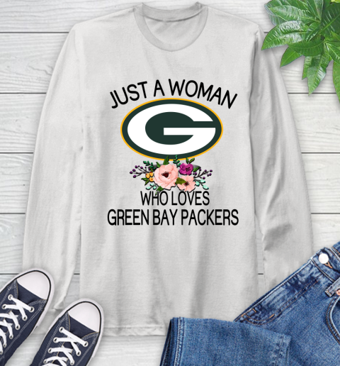 NFL Just A Woman Who Loves Green Bay Packers Football Sports Long Sleeve T-Shirt