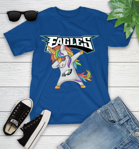 Philadelphia Eagles NFL Football Funny Unicorn Dabbing Sports Youth T-Shirt 9