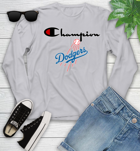 MLB Baseball Los Angeles Dodgers Champion Shirt Youth Long Sleeve 3
