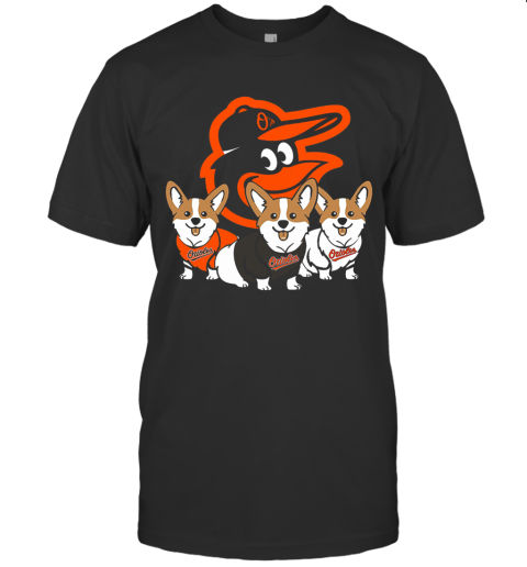Baltimore Orioles Baseball Fans And Cute Corgi Dog Lovers shirt T-Shirt