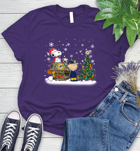 Indiana Pacers NBA Basketball Christmas The Peanuts Movie Snoopy Championship Women's T-Shirt 4