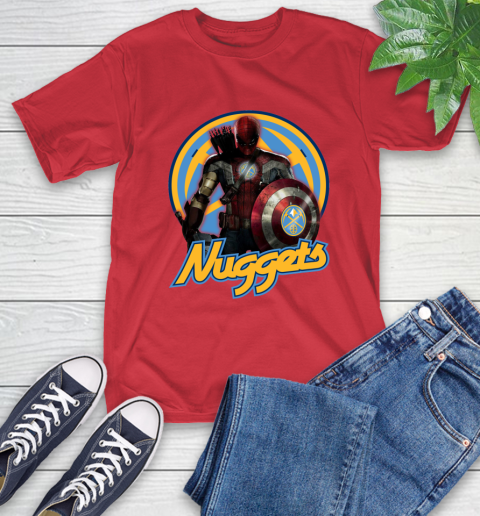 Denver Nuggets NBA Basketball Captain America Thor Spider Man Hawkeye Avengers T-Shirt 10