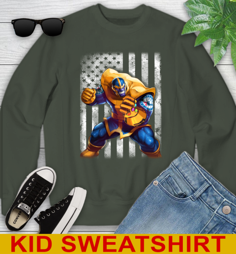 NBA Basketball Philadelphia 76ers Thanos Marvel American Flag Shirt Youth Sweatshirt 8