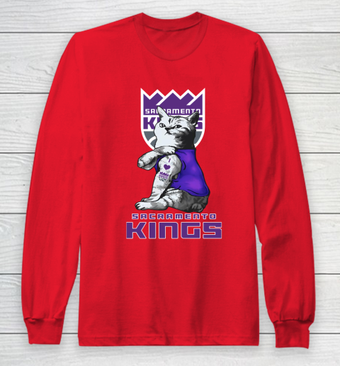 NBA Basketball My Cat Loves Sacramento Kings Long Sleeve T-Shirt 7