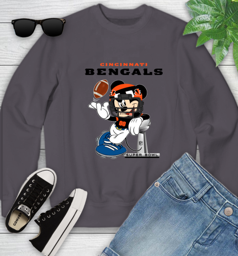 NFL Cincinnati Bengals Mickey Mouse Disney Super Bowl Football T Shirt Youth Sweatshirt 6