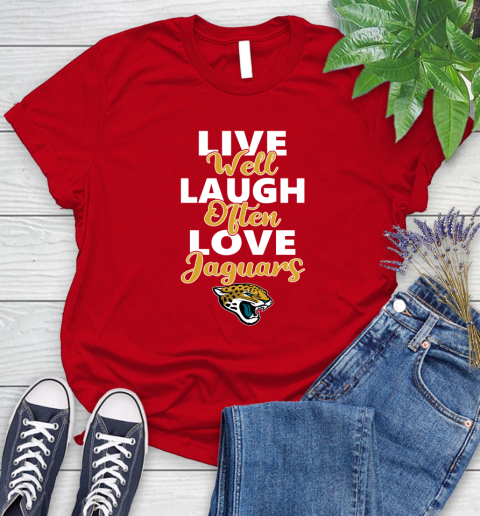 NFL Football Jacksonville Jaguars Live Well Laugh Often Love Shirt Women's T-Shirt 11