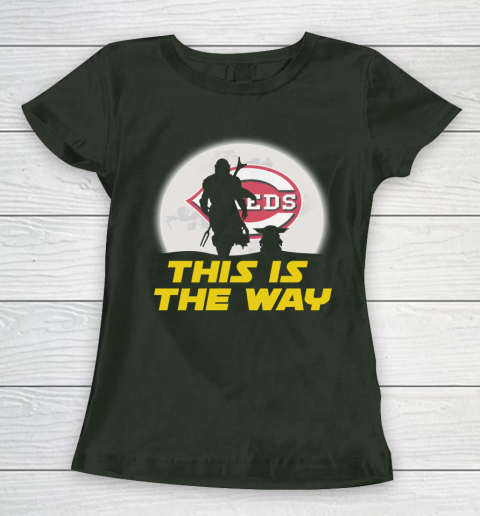 Cincinnati Reds MLB Baseball Star Wars Yoda And Mandalorian This Is The Way Women's T-Shirt 4