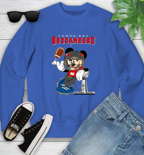 NFL Tampa Bay Buccaneers Mickey Mouse Disney Super Bowl Football T Shirt Youth Sweatshirt 18