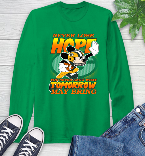 Green Bay Packers NFL Football Mickey Disney Never Lose Hope Long Sleeve T-Shirt 8