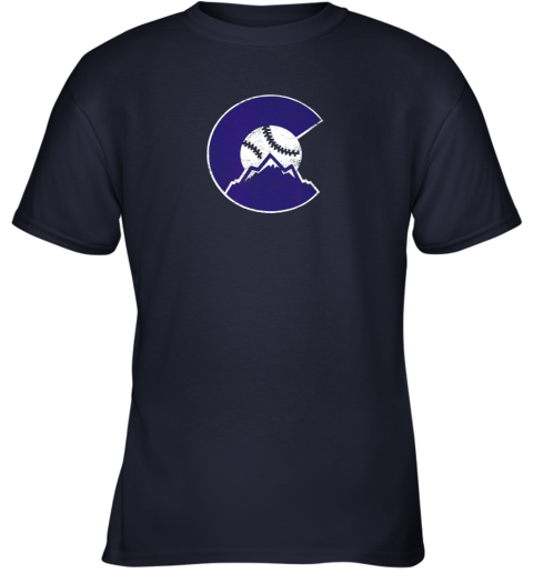 kpvc new colorado rocky mountain baseball sports team youth t shirt 26 front navy