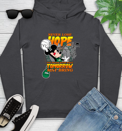 Boston Celtics NBA Basketball Mickey Disney Never Lose Hope Youth Hoodie 8