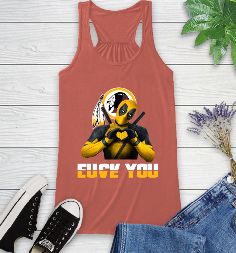 NHL Washington Redskins Deadpool Love You Fuck You Football Sports Racerback Tank 3