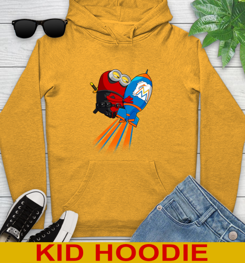 MLB Baseball Miami Marlins Deadpool Minion Marvel Shirt Youth Hoodie 2