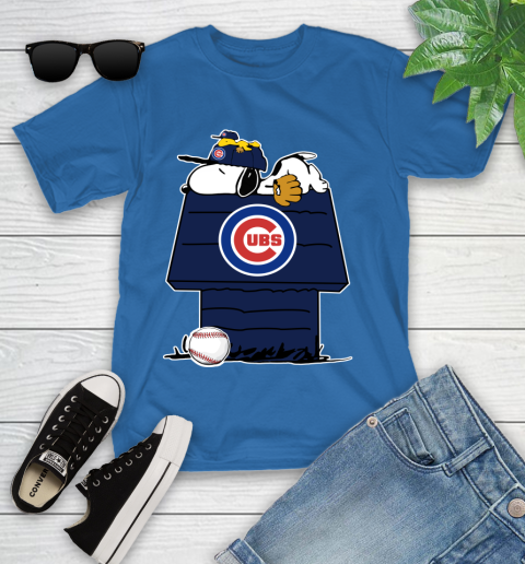 MLB Chicago Cubs Snoopy Woodstock The Peanuts Movie Baseball T Shirt Youth T-Shirt 9