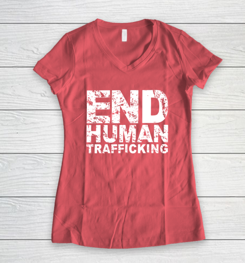 End Human Trafficking Shirt Women's V-Neck T-Shirt 4