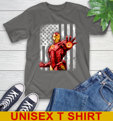 Calgary Flames NHL Hockey Iron Man Avengers American Flag Shirt T-Shirt 10