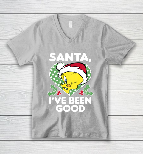 Looney Tunes Christmas Tweety Bird Santa I ve Been Good V-Neck T-Shirt 3