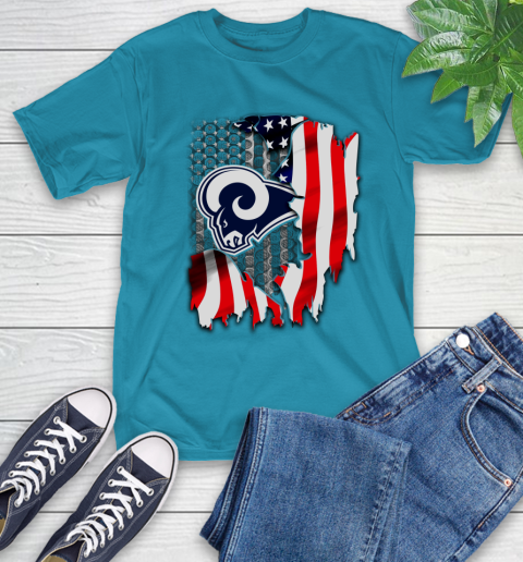 Los Angeles Rams NFL Football American Flag T-Shirt 9