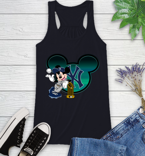 MLB New York Yankees The Commissioner's Trophy Mickey Mouse Disney Racerback Tank 10