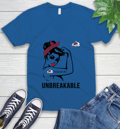NHL Colorado Avalanche Girl Unbreakable Hockey Sports V-Neck T-Shirt 3