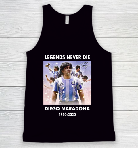 Diego Maradona Argentina Football Legend Never Die Rest In Peace 1960 2020 Rest In Peace Tank Top