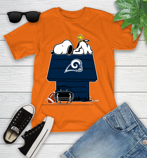 Los Angeles Rams NFL Football Snoopy Woodstock The Peanuts Movie Youth T-Shirt 7