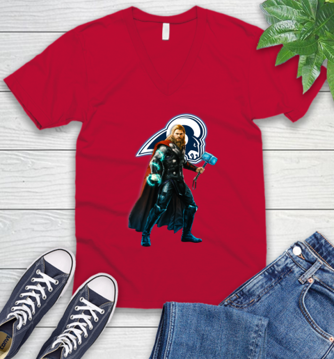 NFL Thor Avengers Endgame Football Los Angeles Rams V-Neck T-Shirt 7