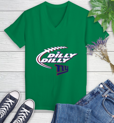 NFL New York Giants Dilly Dilly Football Sports Women's V-Neck T-Shirt 5