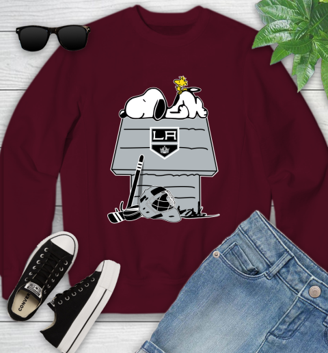 Los Angeles Kings NHL Hockey Snoopy Woodstock The Peanuts Movie Youth Sweatshirt 5