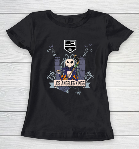 NHL Los Angeles Kings Hockey Jack Skellington Halloween Women's T-Shirt