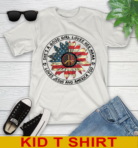 America sunflower she's a good girl loves her mama shirt 96